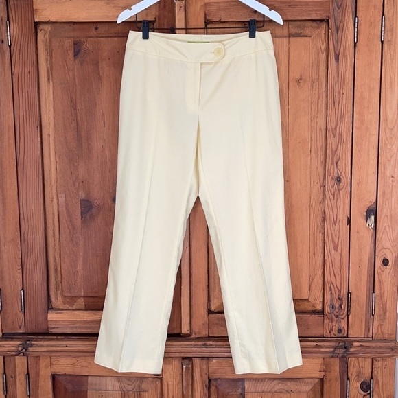 NWT Sigrid Olsen Yellow Sun fruit Banana Mixed Cotton Blend Pant Sz. 6 - Picture 1 of 17